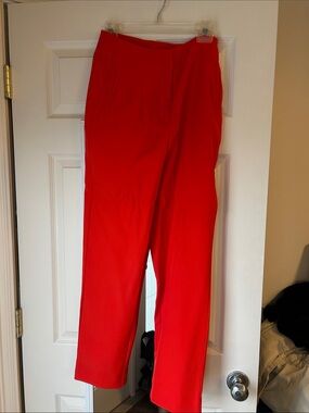 Red Women's Tailored Straight-Leg Pants